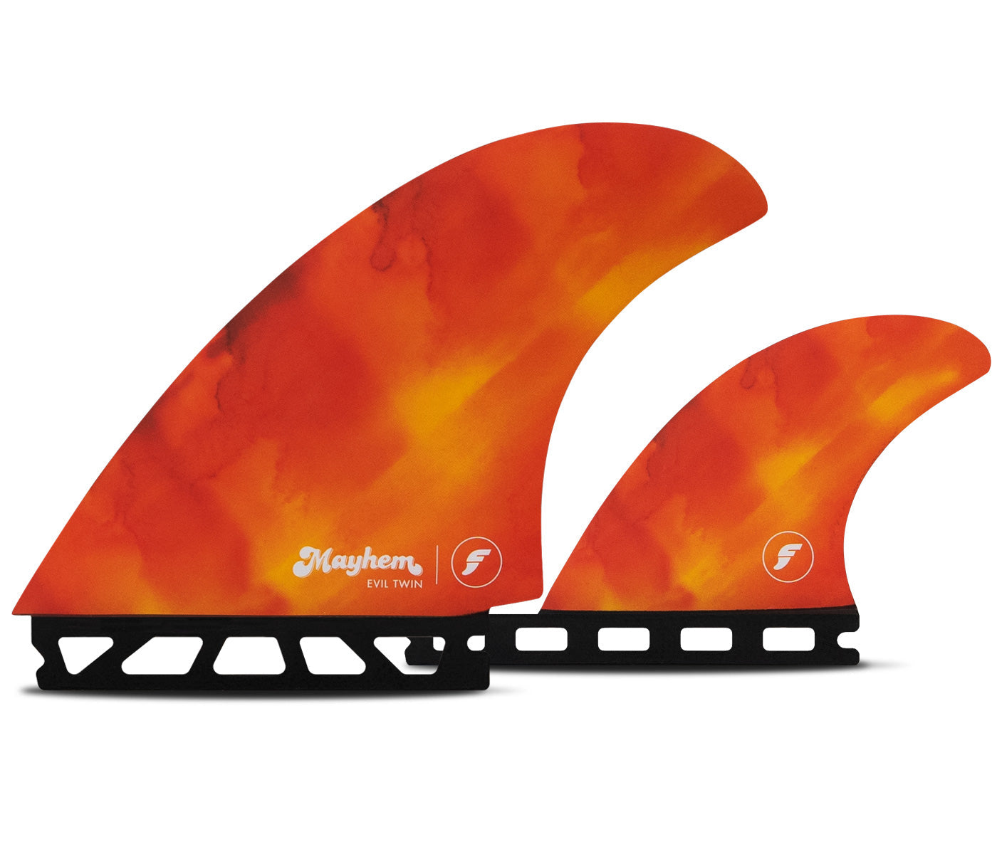 Future Fins Mayhem Evil Twin+1 Honeycomb Fin Set Red-Orange M
