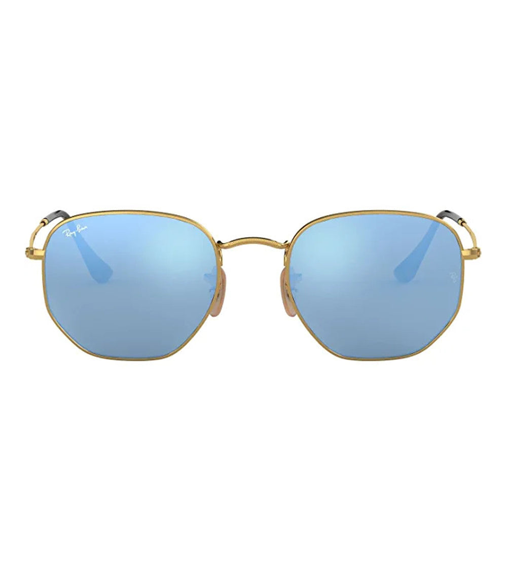 Ray Ban Hexagonal Sunglasses MatteGold LightBlueFash Hexagonal