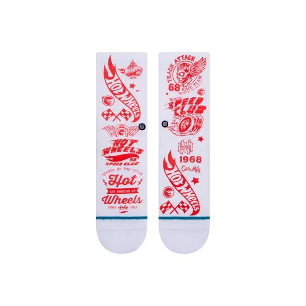 Stance Kids Hot Wheels Fade Crew Socks White L