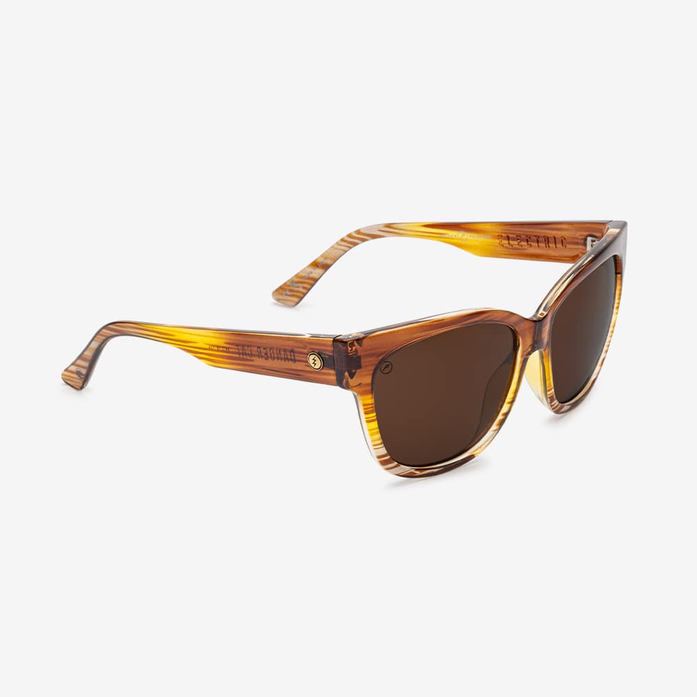 Electric Danger Cat Polarized Sunglasses Peach Bronze Oversized