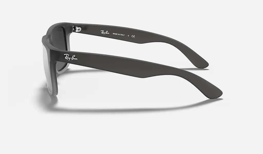 Ray Ban Justin Polarized Sunglasses RubberGrey/Transparent GreySilverMirror Wayfarer