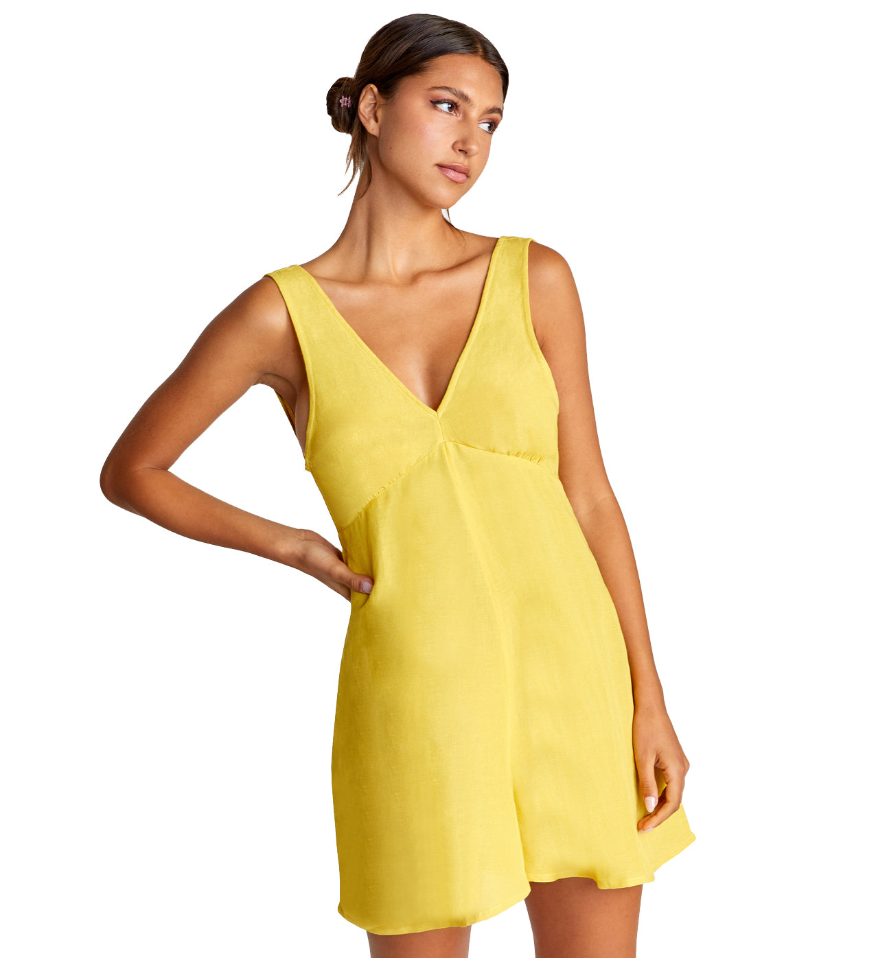 RVCA Linen Shifty Romper GOL M