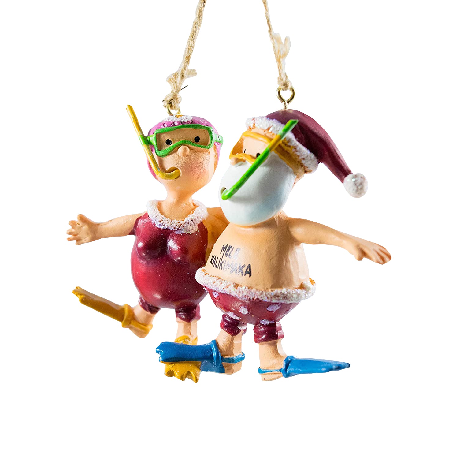 Cape Shore Mr and Mrs Claus Snorkel Ornament  OS