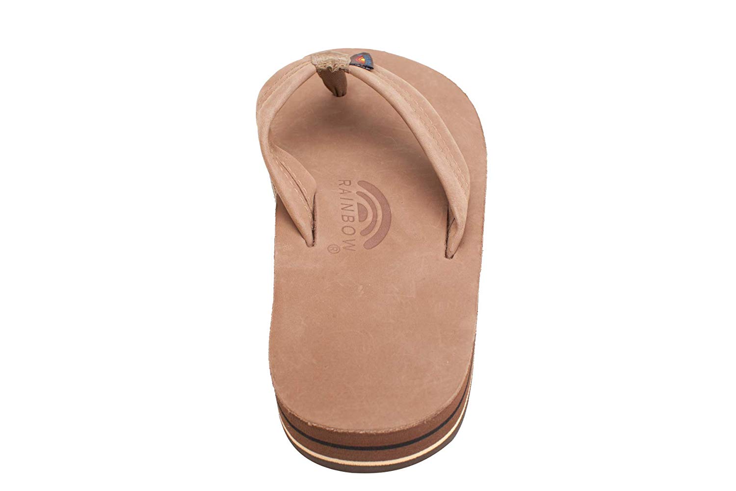 Rainbow Double Layer Leather Mens Sandal Sierra Brown M