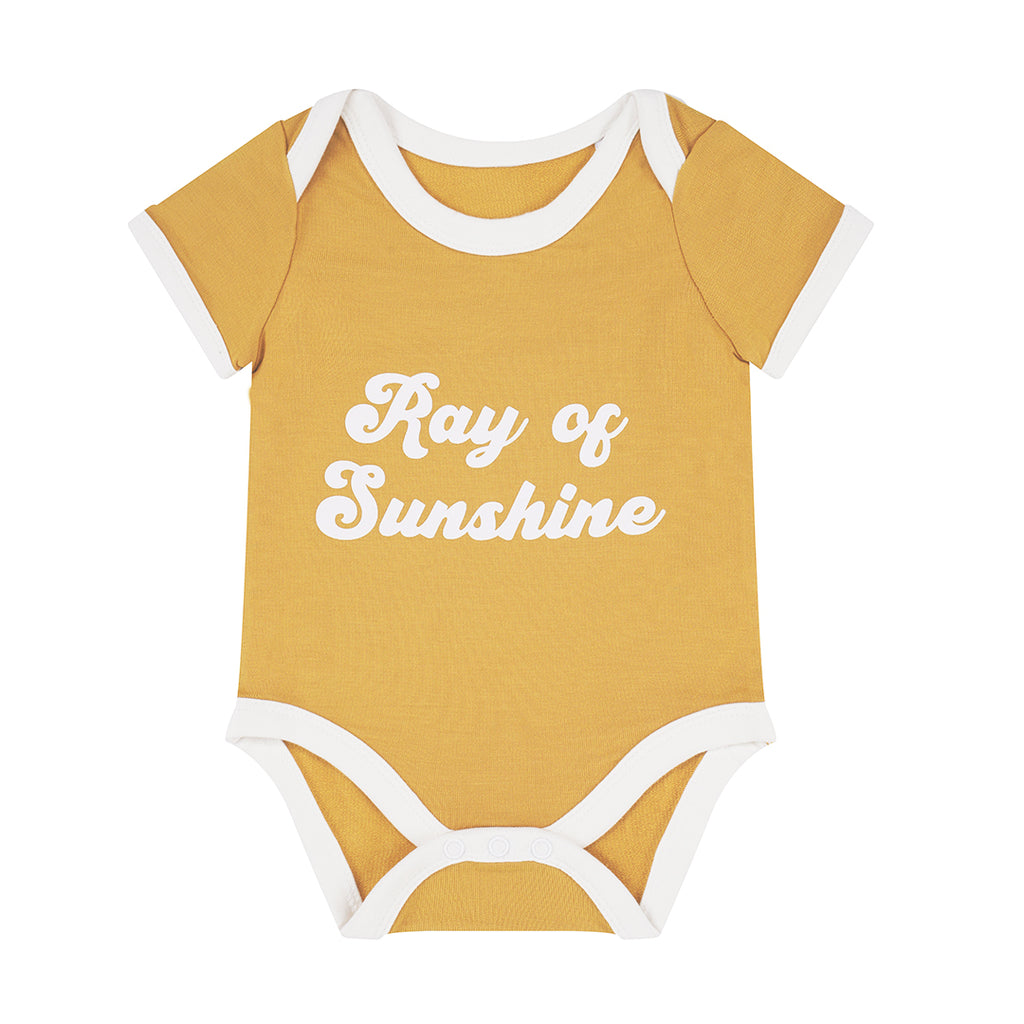 Emerson and Friends Ringer Baby Onesie  Ray of Sunshine 3-6M