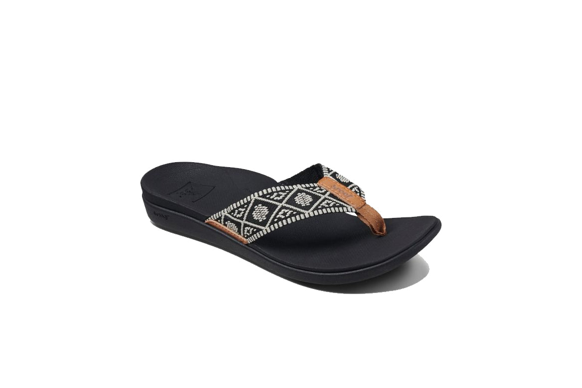 Reef Ortho Woven Womens Sandal BLW-Black-White 6