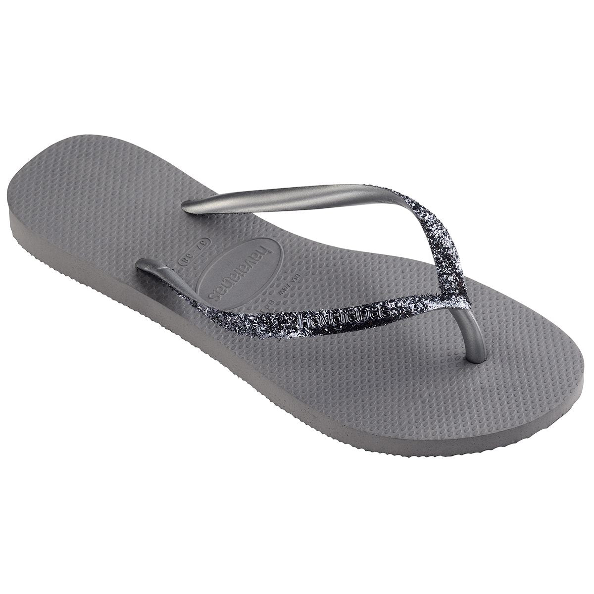 Havaianas Slim Glitter 2 Womens Sandal 5178-Steel Grey 11