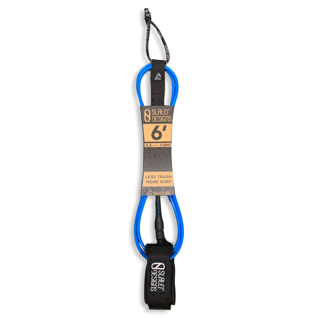 Slater Designs Comp Leash Blue-Black 6ft0in