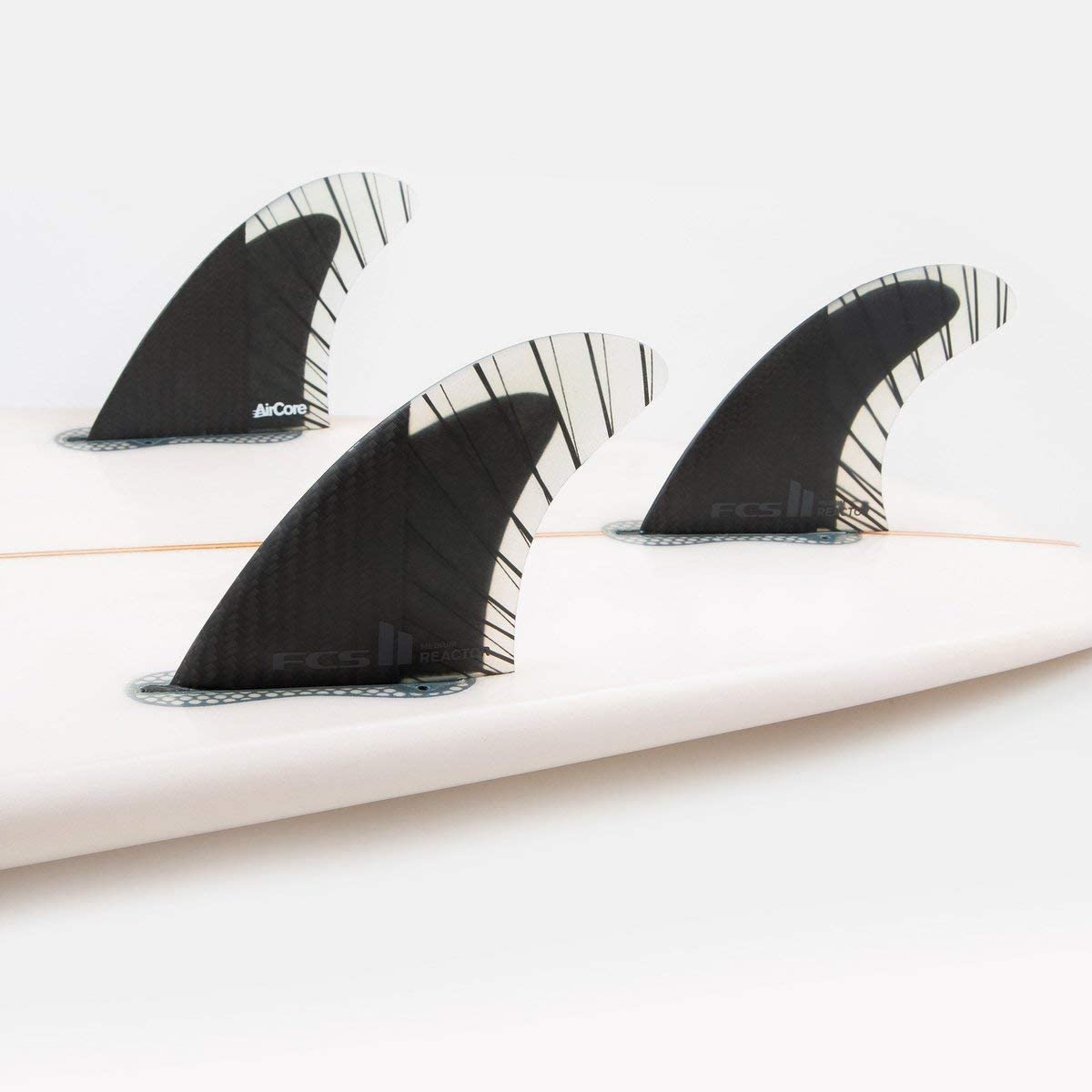 FCS 2 Reactor PC Carbon Tri-Fin Set Black-Charcoal M