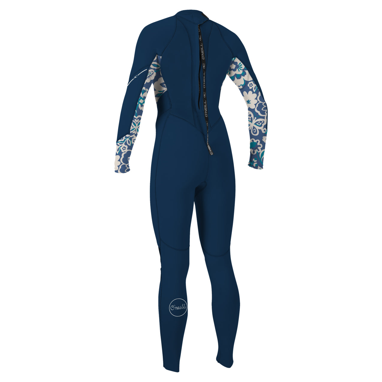 O Neill Bahia 3/2mm Back Zip Womens Fullsuit HZ6-French Navy-Crisflor-Crisflor 6