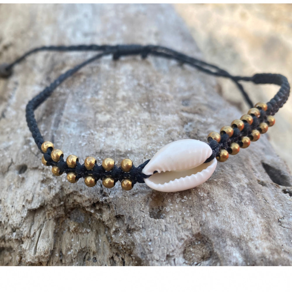 Odyssey Importing Cowrie Anklet Black OS
