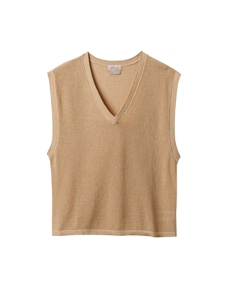Brixton Aruba Boxy V Neck OATMK L