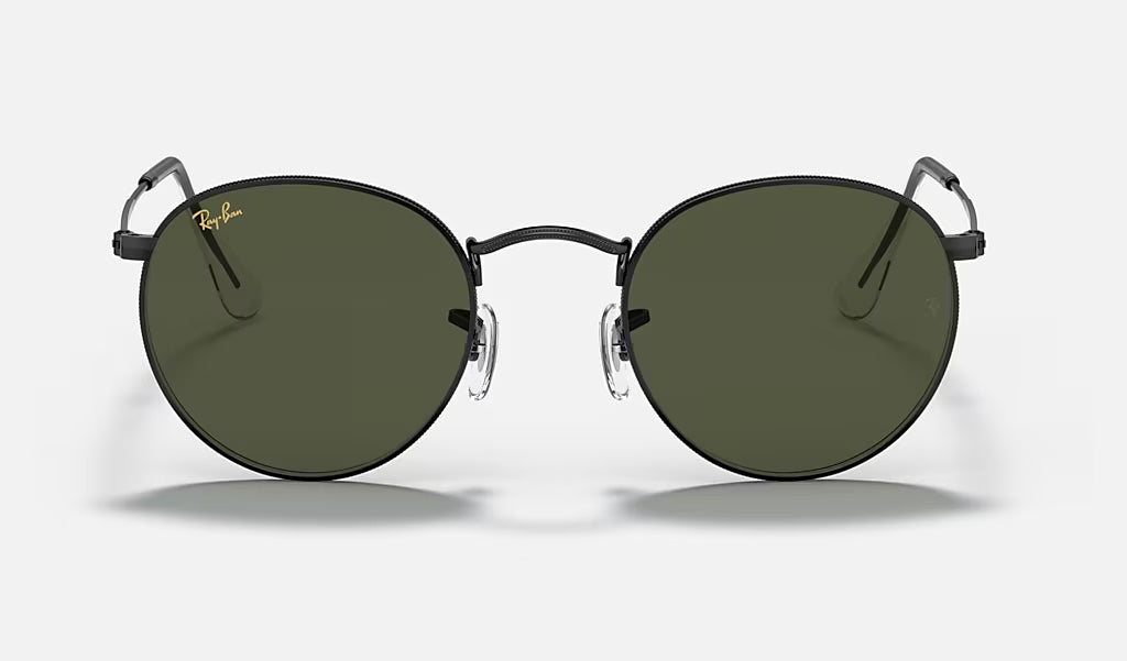 Ray Ban Round Metal Polarized Sunglasses Black G-15Green Round