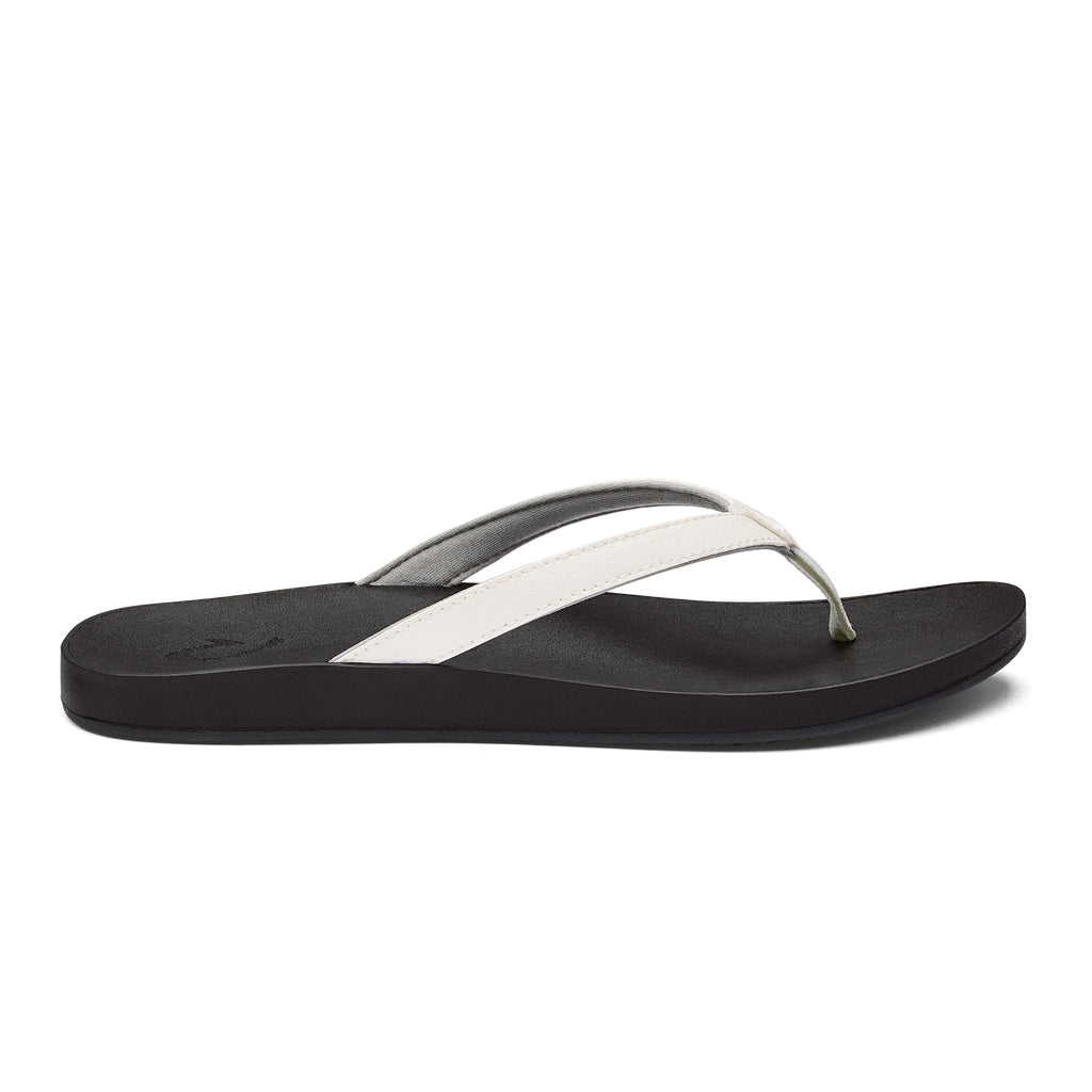 Olukai Puawe Womens Sandal 4R40-White-Black 6