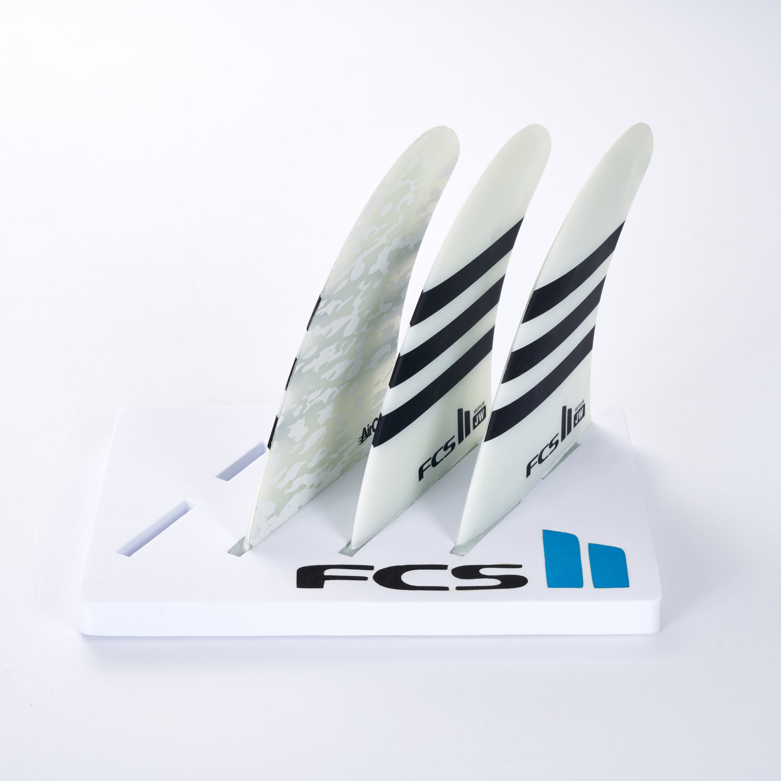 FCS 2 JW PC Tri-Fin Set Black-White L