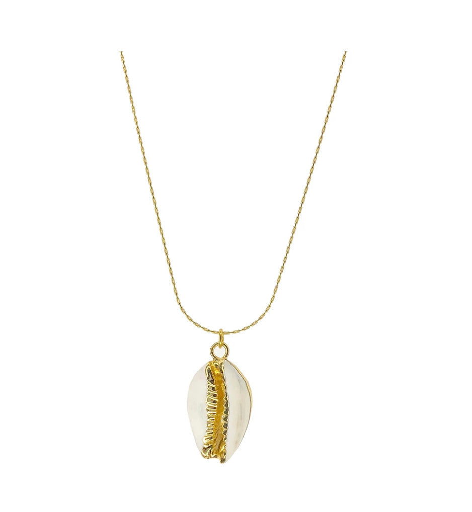 Salty Cali Puka Shell Pendant Necklace Gold OS