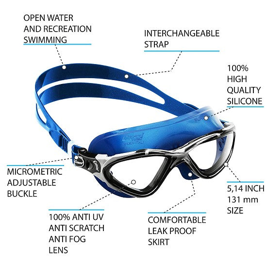 Cressi Planet Swimming Goggle Clear/Blue/Clear