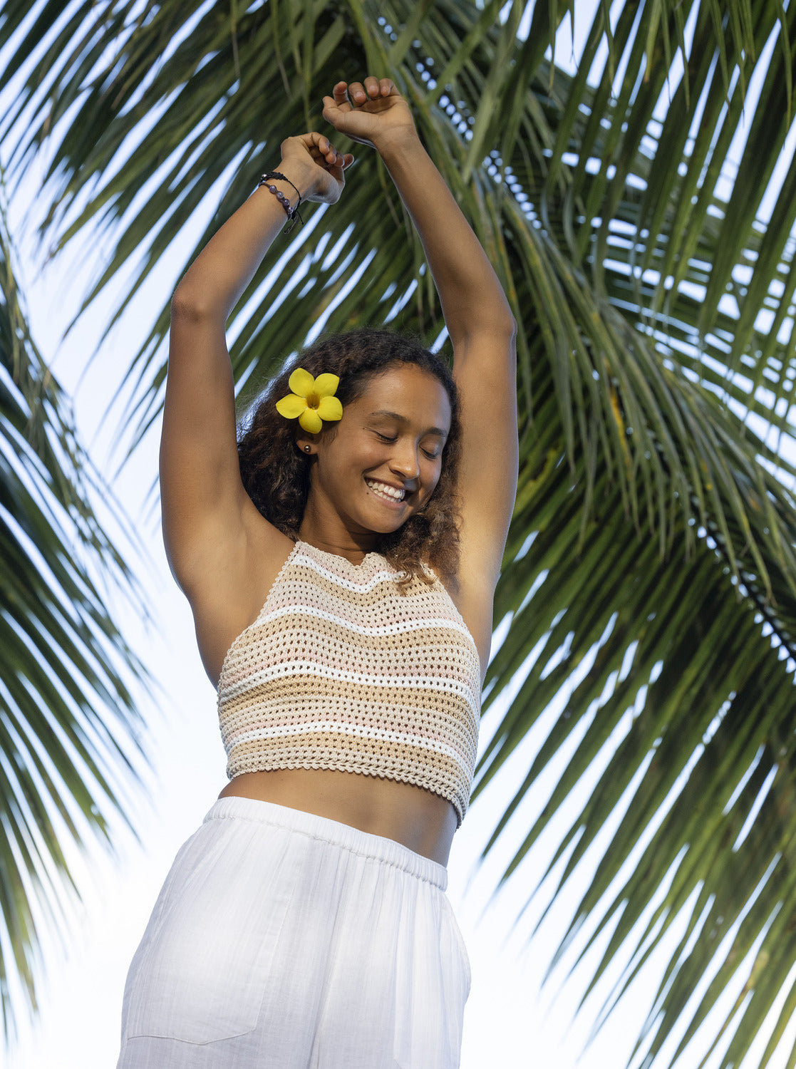 Roxy Day Dreamer Knit Cropped Top TEH3 XS