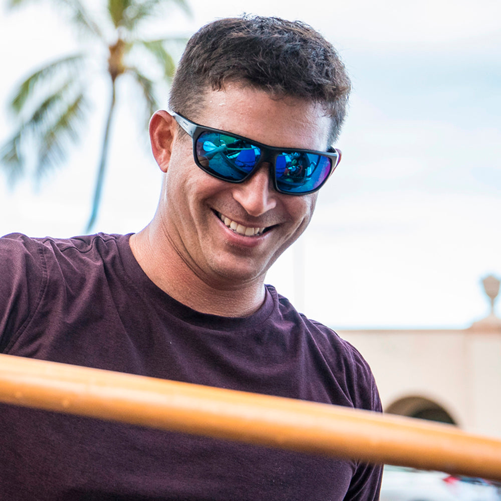 Sun Cloud Boone Polarized Sunglasses Black Blue