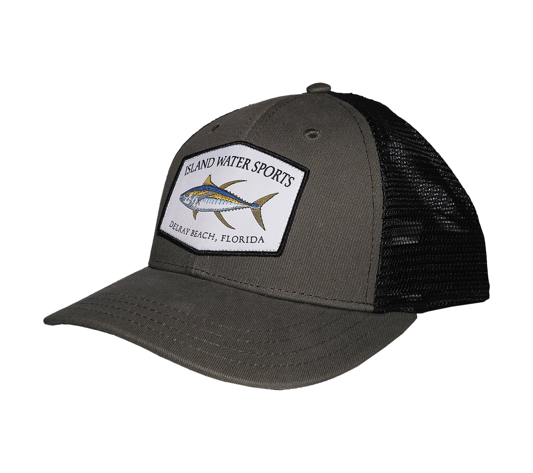 Island Water Sports Delray Beach Baseball Hat Tuna Olive