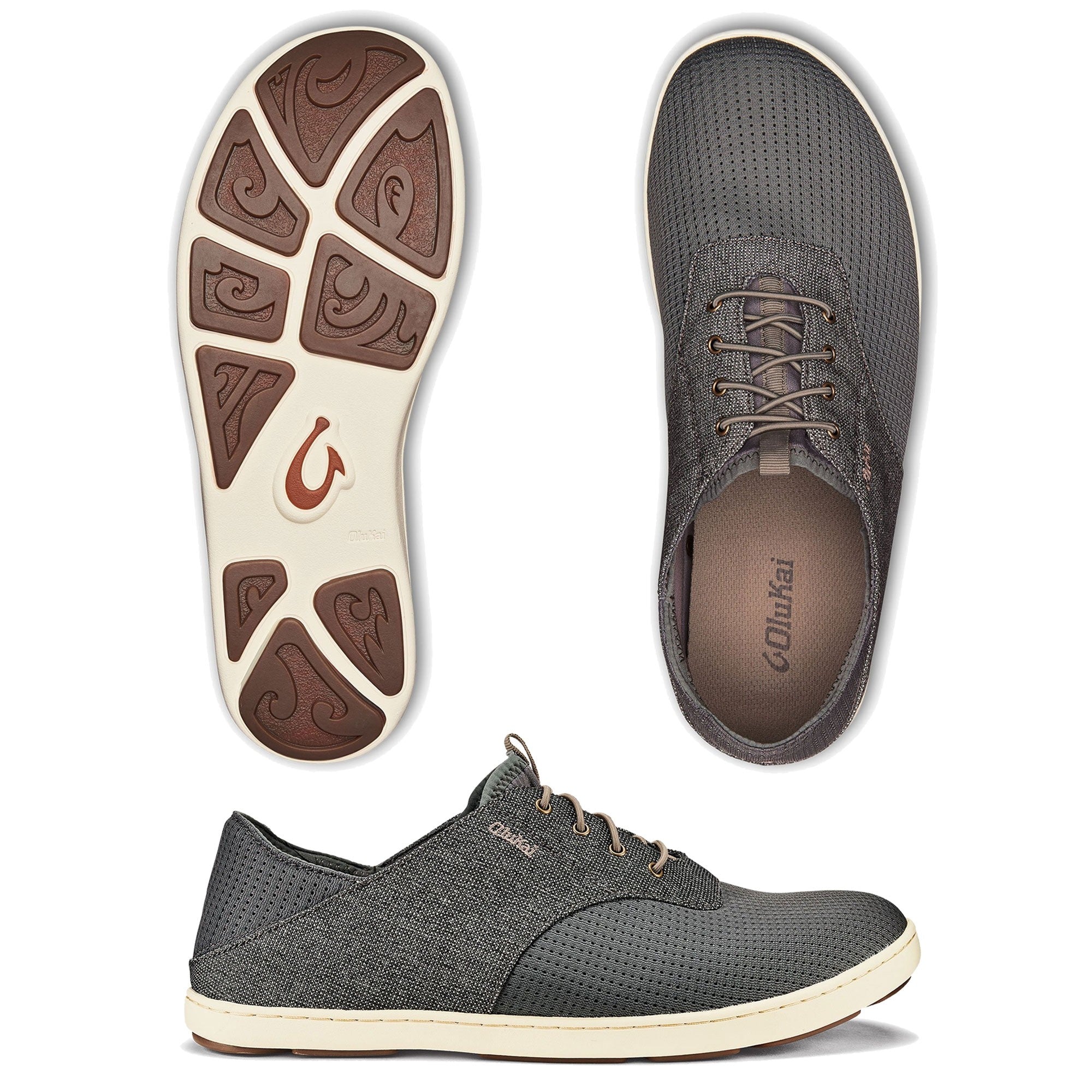 Olukai Nohea Moku Mens Shoe 2610-Charcoal-Clay 8.5