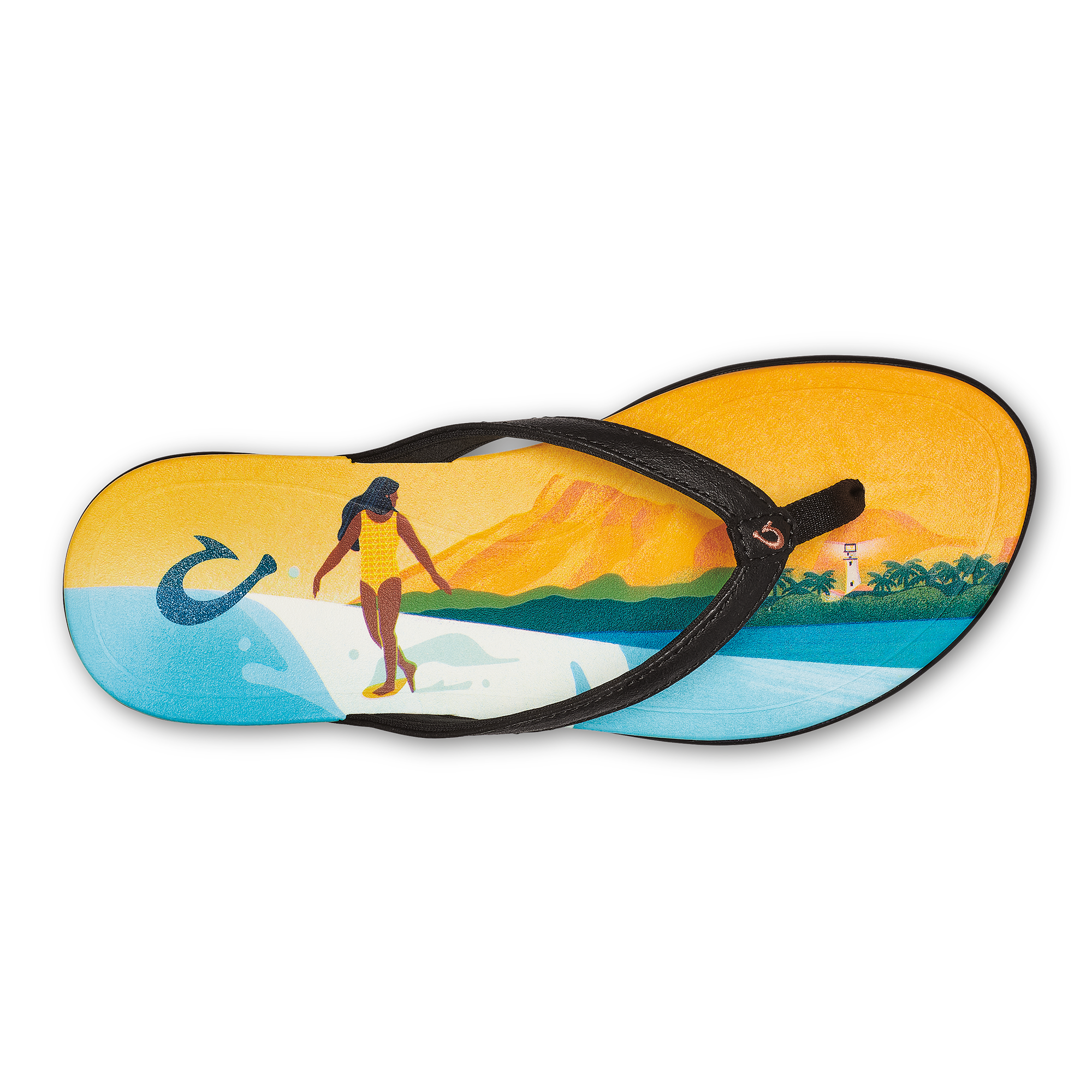 Olukai Ho Opio Pae Womens Sandal 407Q-Black-Pae 6