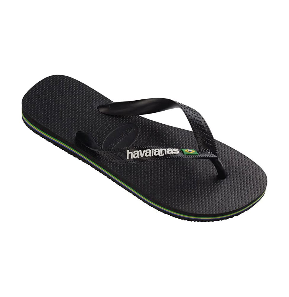 Havaianas Brazil Logo Mens Sandal 1069-Black-Black 8