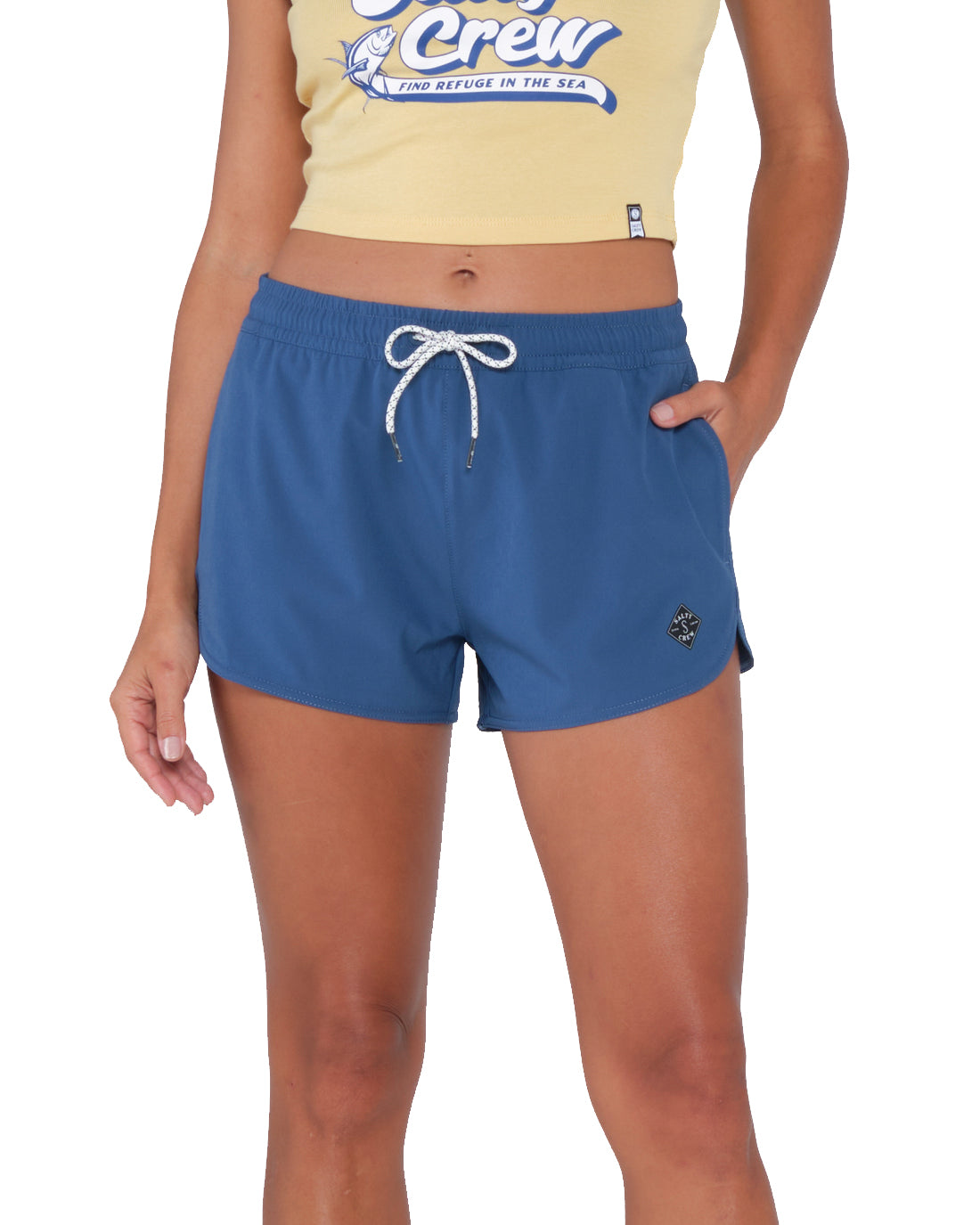 Salty Crew Womens Beacons Short BlueSteel XS