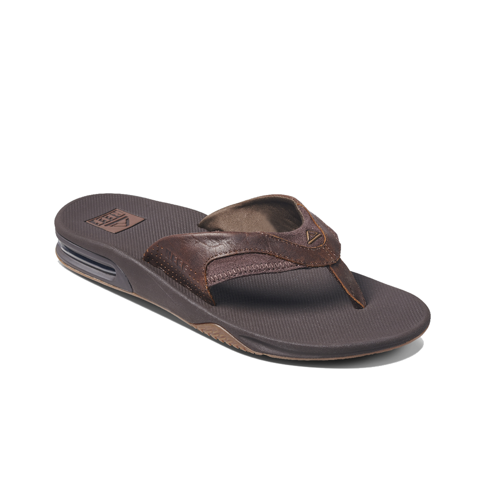 Reef Leather Fanning Mens Sandal DAB-Dark Brown 9