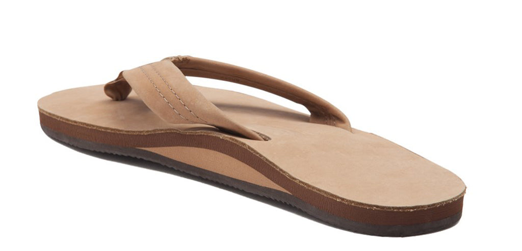 Rainbow Single Layer Leather Mens Sandal Sierra Brown M