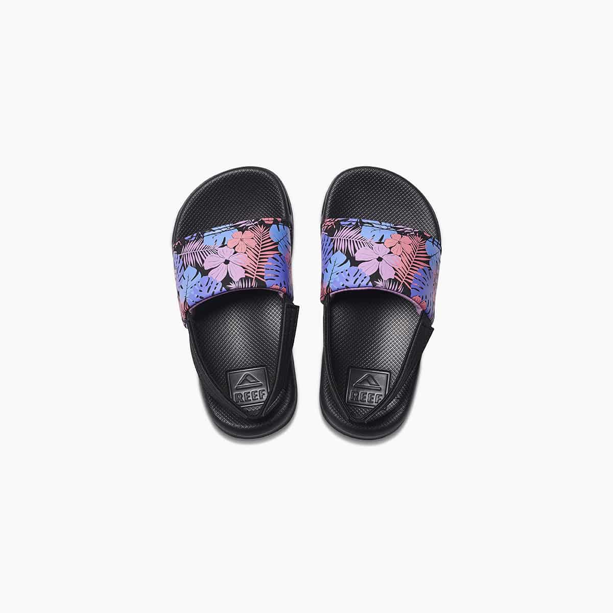 Reef Little One Slide Girls Sandal Purple Fronds 10 C
