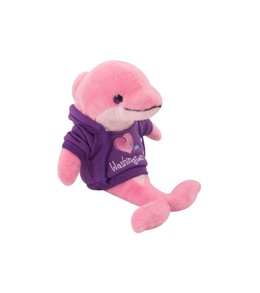 The Petting Zoo 8" Plush with Deerfield Beach Hoodie  DolphinPink Pink
