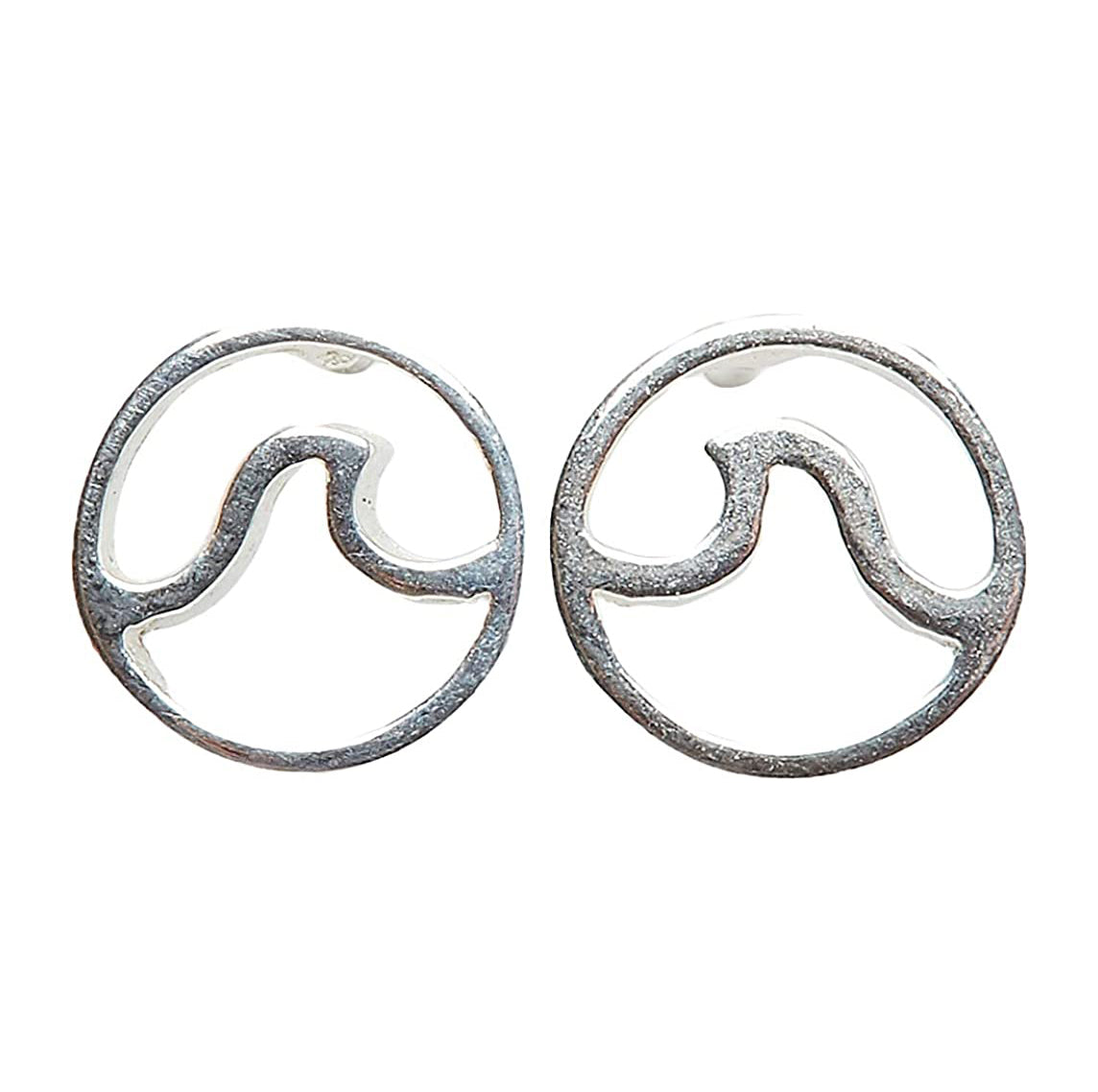 Pura Vida Circle Wave Stud Earrings SLIV OS