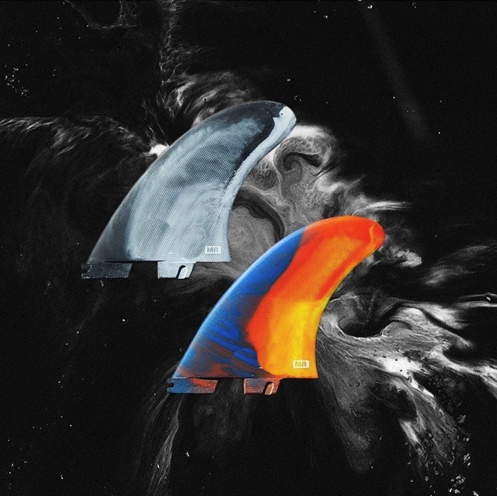 FCS 2 Mark Richards PC Tri Fin Set Black-WhiteSwirl XL