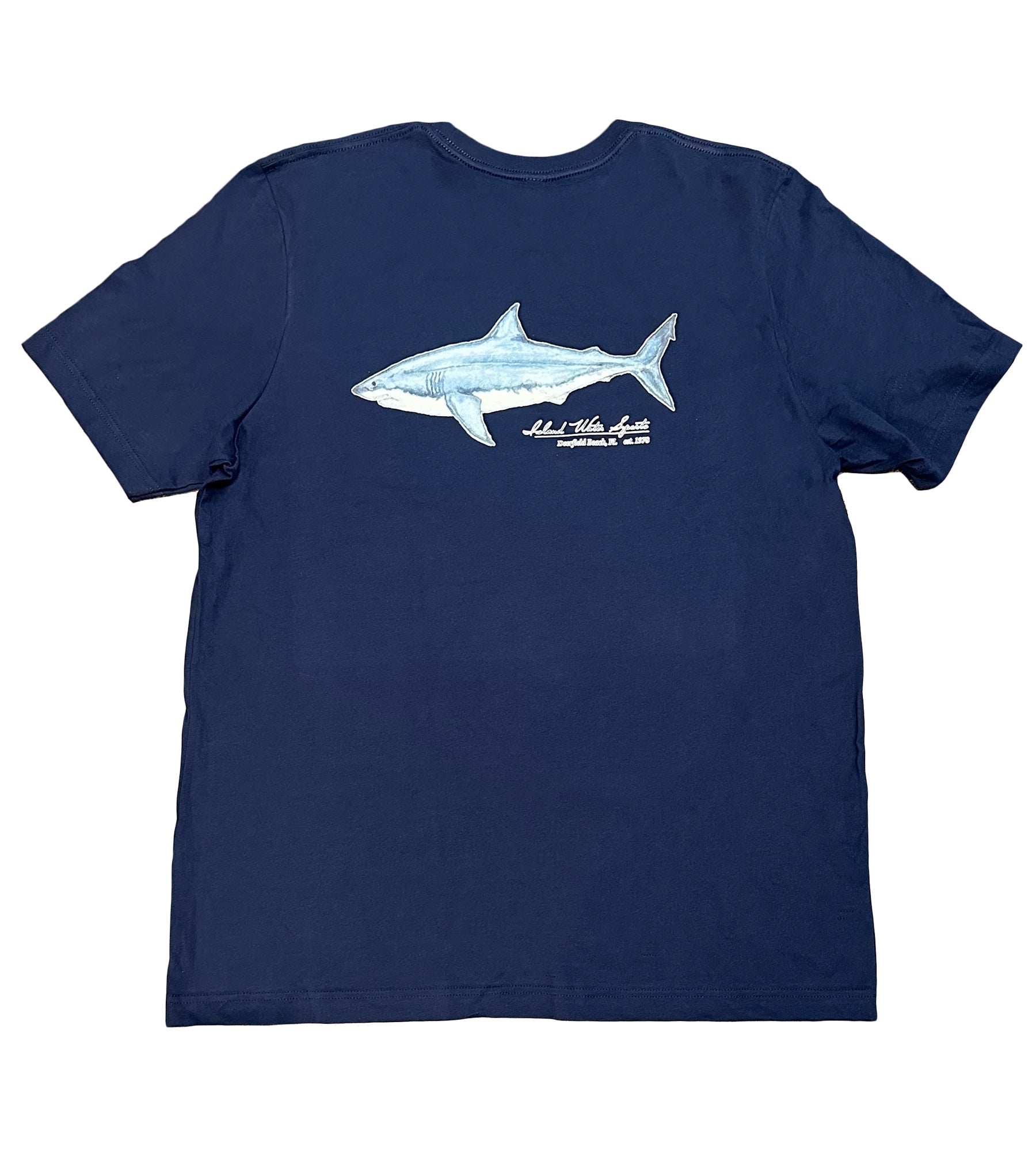 Island Water Sports Watercolor Shark S/S Tee Navy XL