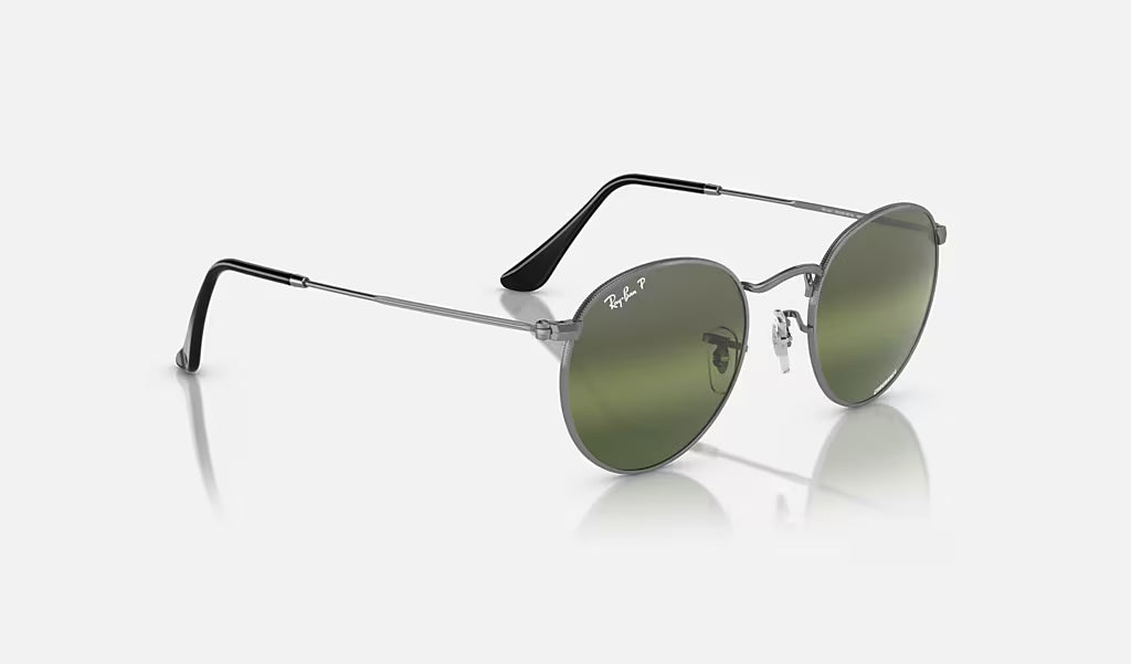 Ray Ban Round Metal Polarized Sunglasses Gunmetal clearGradientDark Round