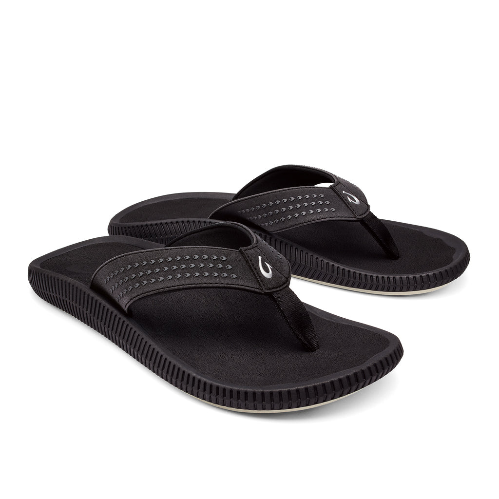 Olukai Ulele Mens Sandal 4040-Black-Black 14