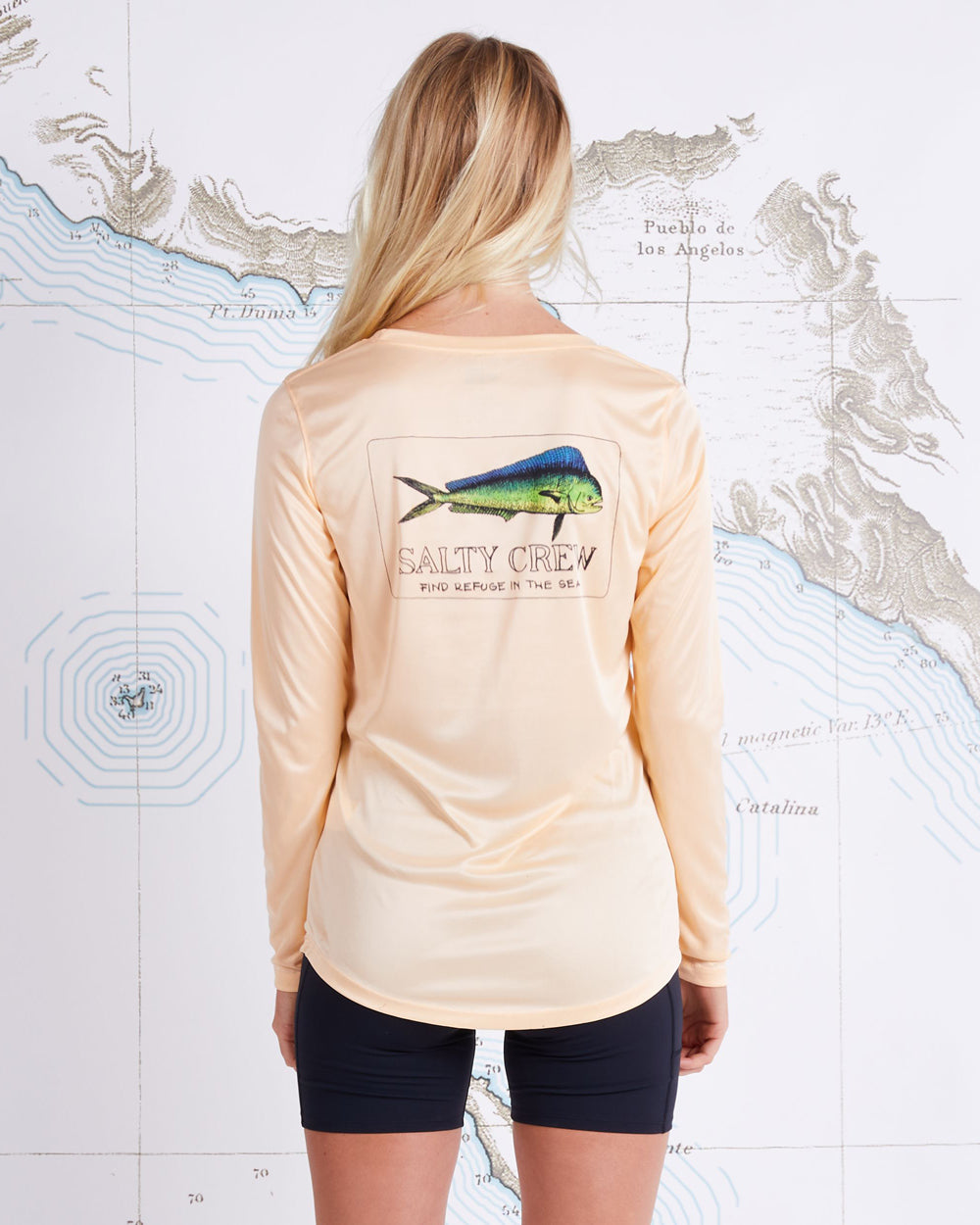 Salty Crew El Dorado Scoop Neck Sunshirt Peach L