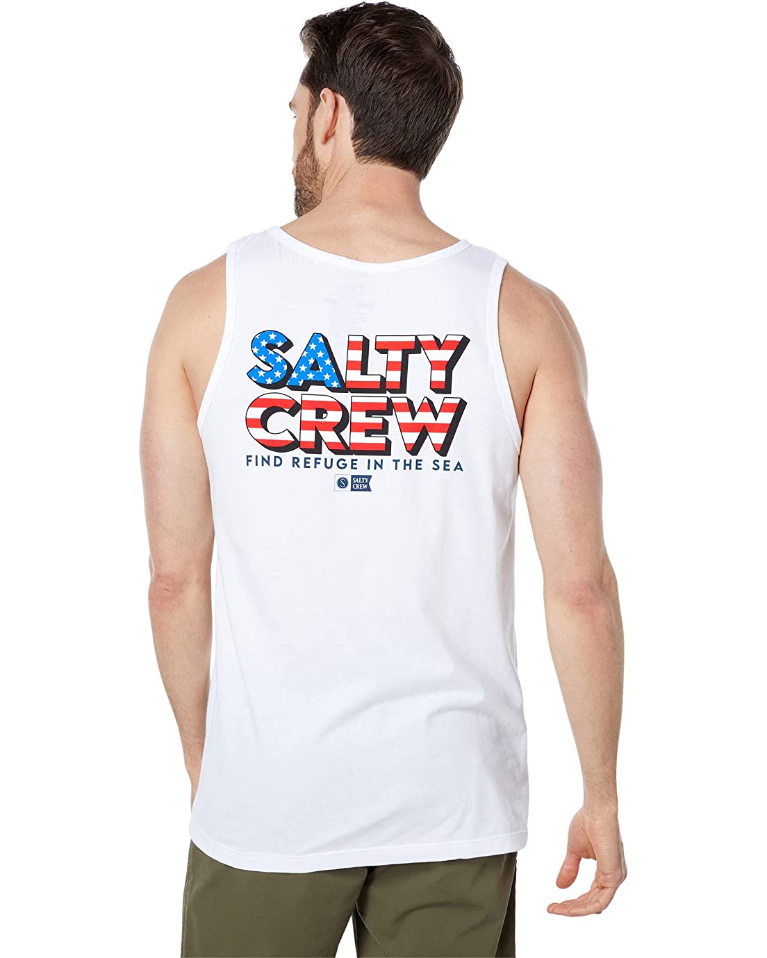 Salty Crew Stars and Stripes Mens Tank White S