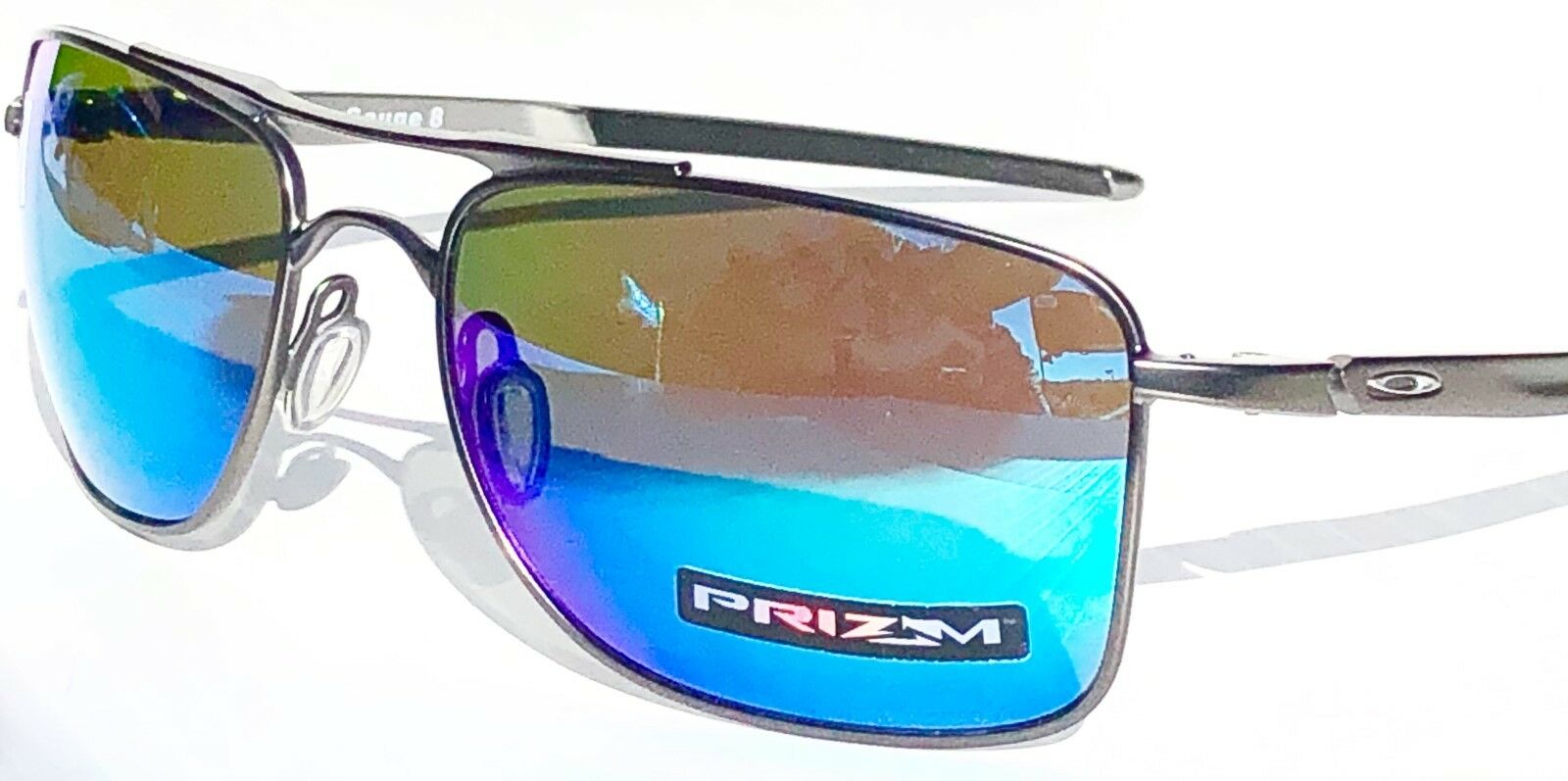Oakley Gauge 8 Polarized Sunglasses Matte Gunmetal Prizm Sapphire Aviator