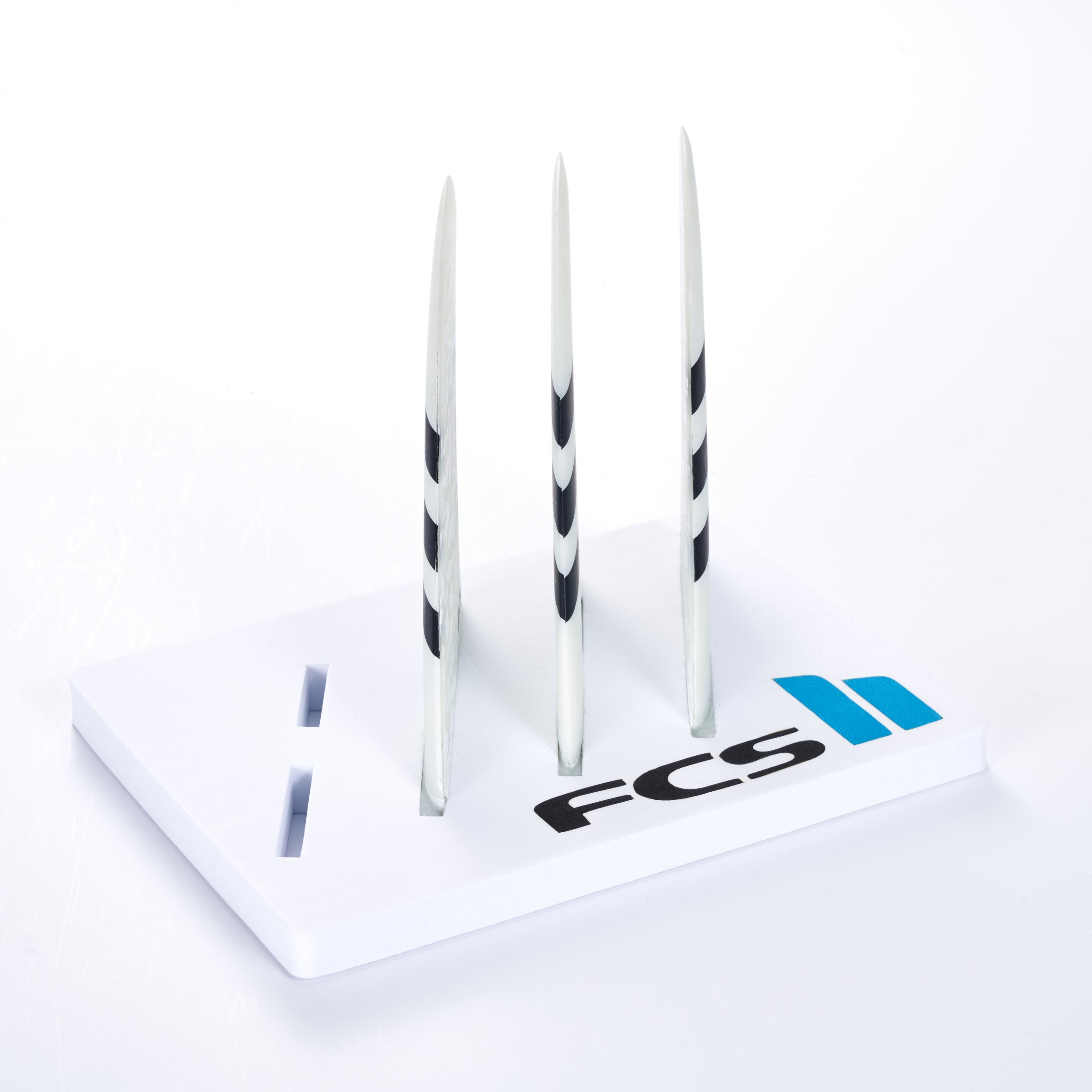 FCS 2 JW PC Tri-Fin Set Black-White L