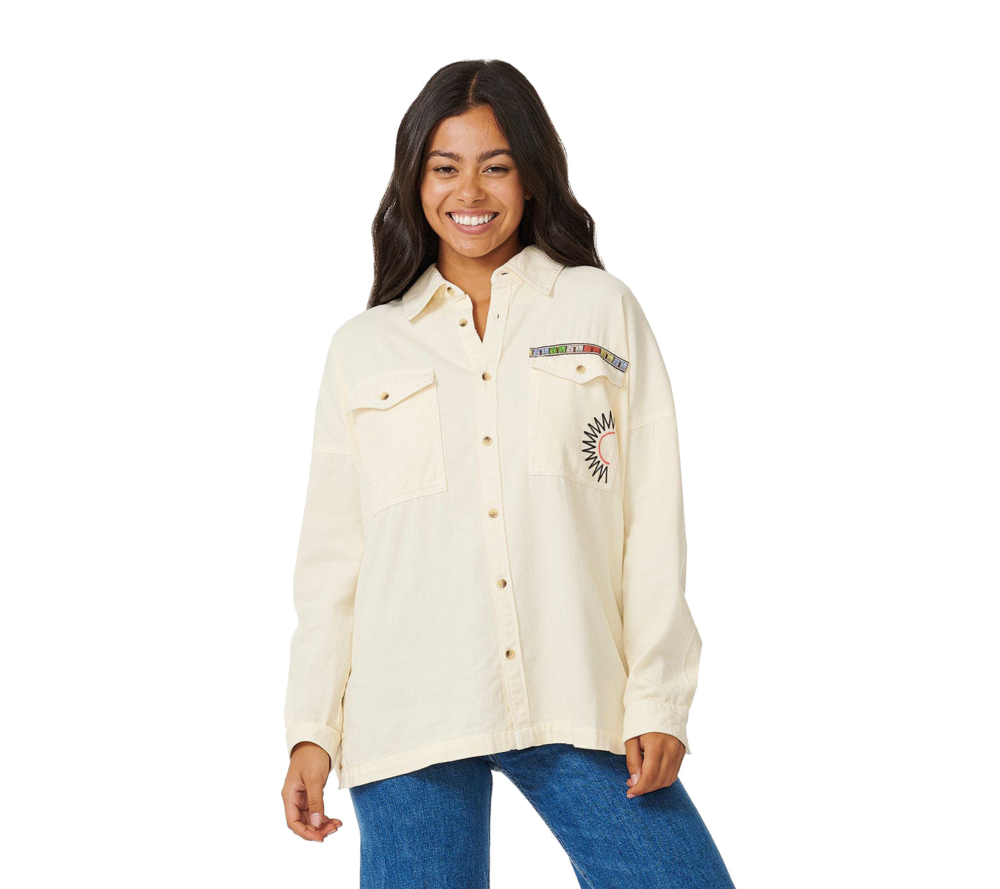 Rip Curl Pacific Dreams Embroidered Sha 3021-BONE S