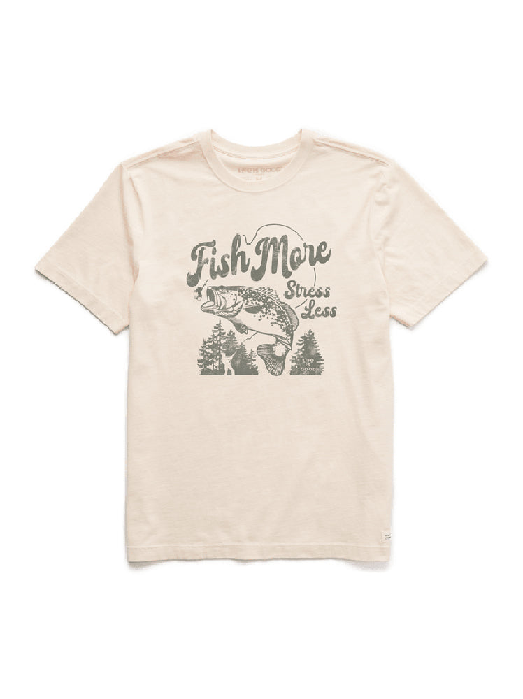 Life is Good Crusher Tee Fish More Stress Less