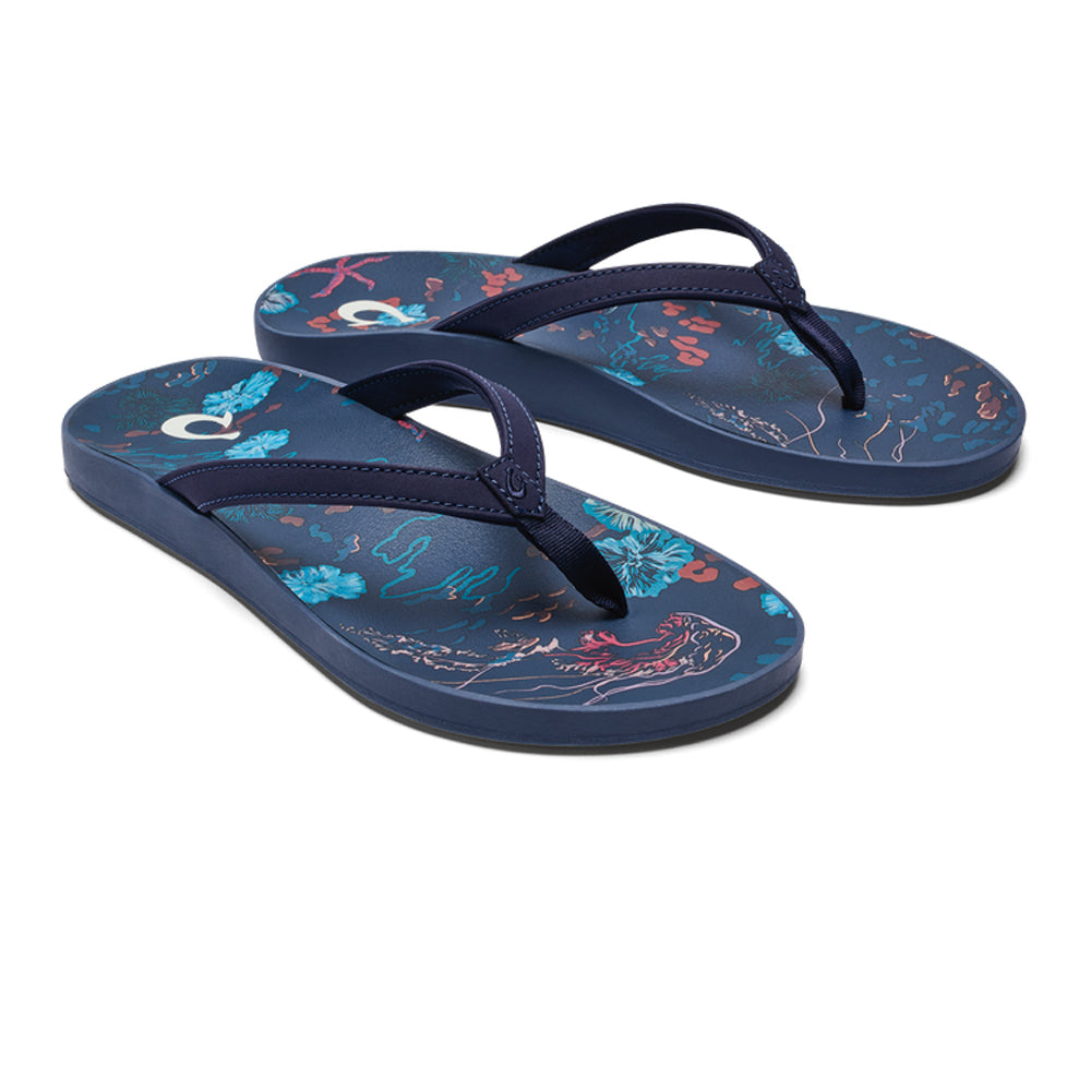 Olukai Puawe Womens Sandal MZRF-Midnight Navy-Barrier Reef 6