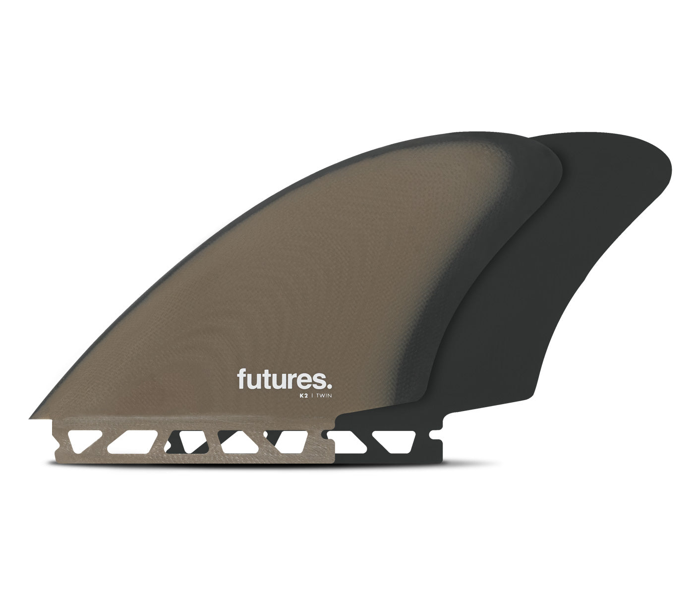 Future Fins FK2 Fiberglass Keel Twin Fin Set Brown-Grey