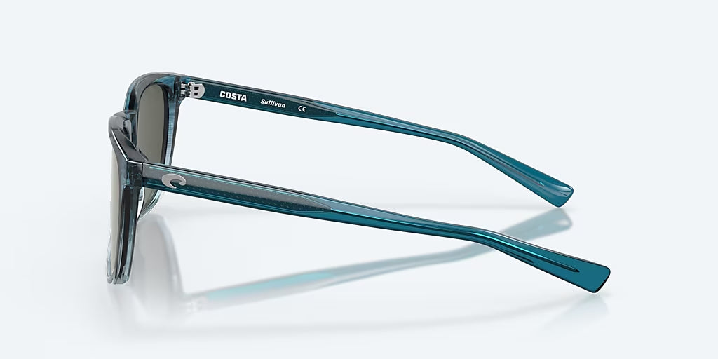 Costa Del Mar Sullivan Polarized Sunglasses ShinyDeepTealFade GraySilverMirror 580G