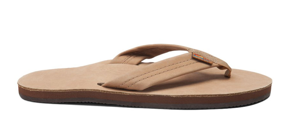 Rainbow Single Layer Leather Mens Sandal Sierra Brown M