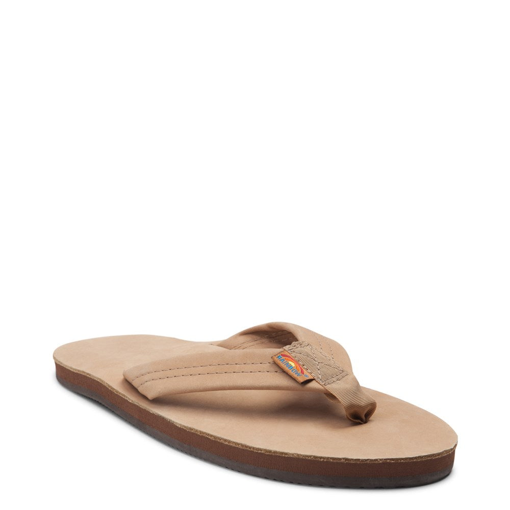 Rainbow Single Layer Leather Mens Sandal Sierra Brown XXL