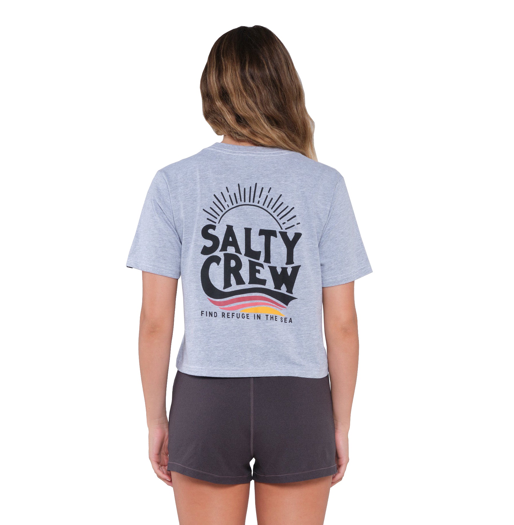 Salty Crew The Wave Crop Tee  AthleticHeather XL