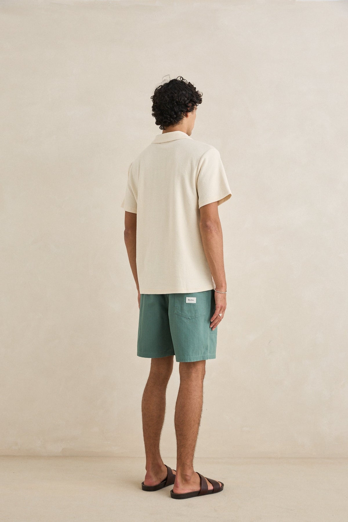 Rhythm Vintage Terry Polo Shirt Natural 1S